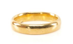 22CT GOLD WEDDING BAND, ring size T, 8.4gms Provenance: private collection Bridgend County Borough