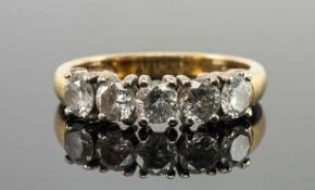 18CT GOLD 5-STONE DIAMOND RING, tot diamond wt. approx. 1.0ct, 3.7g Provenance: private collection