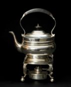 GEORGE V SILVER SPIRIT KETTLE, Thomas E. Atkins, Birmingham 1914, ebonised handle, hinged cover,