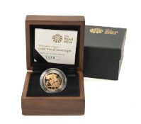 2008 GOLD PROOF SOVEREIGN, encapsulated in case of issue with COA no. 3158, 7.9g Provenance: private