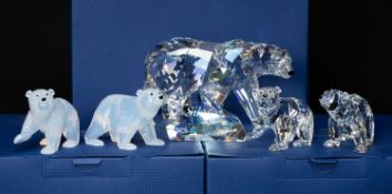 SWAROVSKI CRYSTAL POLAR BEARS, 2011 annual edition Siku Polar Bear with Iceberg plaque, model