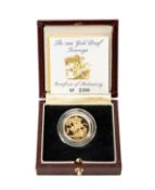 1994 GOLD PROOF SOVEREIGN, encapsulated in case of issue with COA no. 2380, 7.9g Provenance: private