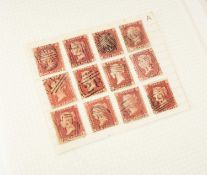 GB QV 1d RED CORNER LETTER PLATE-POSITION COLLECTION AA-TL, 1841 on, 240 used stamps, hinge