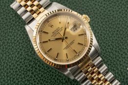 ROLEX OYSTER PERPETUAL DATEJUST BI-METAL WRISTWATCH, model ref. 16233, serial number Y46XXXX,