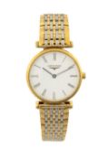 LADIES' LONGINES BRACELET WATCH, 'La Grand Classique', ref. L42092, steel and gold plate, white