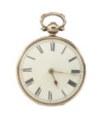 SILVER VERGE KEYWIND POCKET WATCH, T. L. Taylor (Pontefract), London 1871, the fusee movement signed