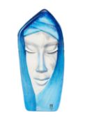 MATS JONASSON FOR MALERAS CRYSTAL 'BATZEBA' PAPERWEIGHT, blue, 18cms (h), 1020g Provenance: