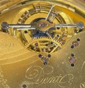 FINE & RARE 18CT GOLD TOURBILLON HUNTER CASED POCKET WATCH, E.J. Dent, London 1918, white enamel