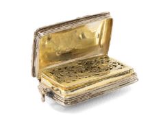 WILLIAM IV SILVER VINAIGRETTE, Nathaniel Mills, Birmingham 1831, cushion form with raised floral