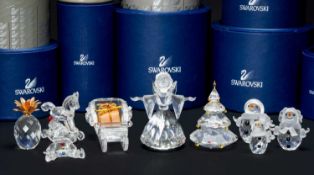 SWAROVSKI CRYSTAL 'CHRISTMAS' COLLECTION including, Sleigh, model 205165, Angel (large), model