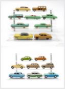 ASSORTED DINKY DIECAST BRITISH & AMERICAN CARS, model numbers 171 Hudson Sedan, 174 Hudson Hornet,