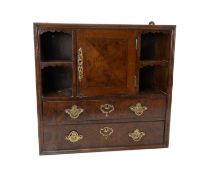 EDWARDIAN AMBOYNA & YEW TABLE CABINET, fitted cupboards and pigeon holes and drawers. Provenance: