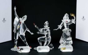 SWAROVSKI CRYSTAL 'MASQUERADE' TRILOGY including, 1999 annual edition 'Pierrot', model 230586,
