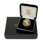 2004 GOLD PROOF SOVEREIGN, encapsulated in case of issue with COA no. 5526, 7.9g Provenance: private