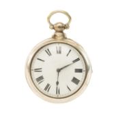 SILVER VERGE PAIR CASED POCKET WATCH, W. Kaye (Doncaster), London 1864, the fusee movement signed