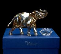 SWAROVSKI CRYSTAL CINTA THE ELEPHANT, 2013 annual edition, Cinta the Elephant with title plaque