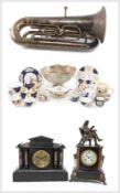 ASSORTED ITEMS: ASSOCIATED 19TH C. STAFFORDSHIRE 'GAUDY WELSH' CHINA TEAWARES, including teapot,