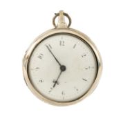 SILVER VERGE PAIR CASED POCKET WATCH, Evans (Aberystwyth), London 1808. fusee movement signed and