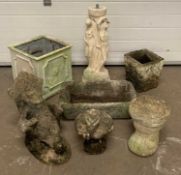 GARDEN STONEWARE including planters, ornaments, etc. Provenance: private collection Conwy