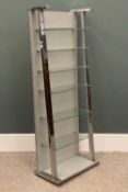 RETRO CHROME & GLASS BOOKCASE, 126 (h) x 48 (w) x 27cms (d) Provenance: private collection Conwy