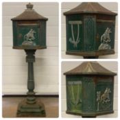 VINTAGE CAST IRON FLOOR MOUNTED MAILBOX, 113 (h) x 37 (w) x 33cms (d) Provenance: private collection
