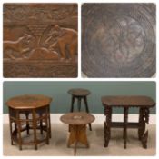 ASSORTMENT OF CARVED EASTERN SIDE TABLES (4) Provenance: private collection Conwy