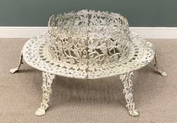 ANTIQUE STYLE PAINTED METAL CIRCULAR TREE SEAT, 61 (h) x 172cms (circ.) Provenance: private