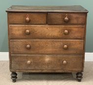 OAK CHEST OF DRAWERS mid-19th Century, 109 (h) x 110 (w) x 52cms (d) Provenance: private