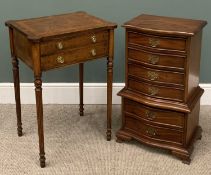 TWO ITEMS OF SMALL FURNITURE comprising miniature chest-on-chest with narrow serpentine front, six