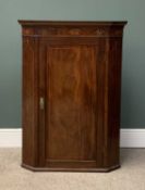 VICTORIAN MAHOGANY WALL HANGING CORNER CUPBOARD, fine example, with bird and floral inlay, 114 (h) x