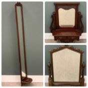 MIRROR ASSORTMENT including Edwardian long dressing mirror, 184 (h) x 24 (w) x 20cms (d), similar