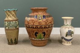THREE LARGE VASES/PLANTERS to include Doulton Burslem, 68cms (h), large bulbous, 69 (h) x 33cms (