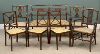 HARLEQUIN SALON SUITE ASSORTMENT including various similar styled chairs and two-seater sofa, 92 (h)