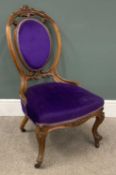 FRENCH STYLE WALNUT SPOON BACK TYPE CHAIR, 100 (h) x 55 (w) x 53cms (d) Provenance: private