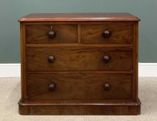 COMPACT VICTORIAN MAHOGANY CHEST OF DRAWERS, 83 (h) x 106 (w) x 52cms (d) Provenance: private