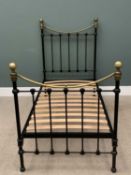 METAL SINGLE BED FRAME with slatted rack by Jay-Be, 135 (h) x 93 (w) x 201cms (d) Provenance: