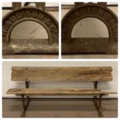 VINTAGE METAMORPHIC BENCH/TABLE, stamped 'H. Addison & Co Wellington Salop', with cast iron ends, 77