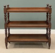 VICTORIAN MAHOGANY DUMB-WAITER with three shelves, 120 (h) x 120 (w) x 46cms (d) Provenance: private