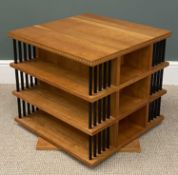 MODERN STAINED PINE REVOLVING BOOKCASE, 53 (h) x 57.5 (w) x 57.5cms (d) Provenance: deceased
