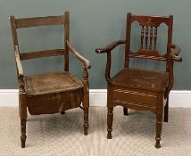 TWO VINTAGE COMMODES, with porcelain inserts Provenance: private collection Ynys Môn