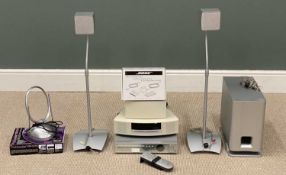 HIFI EQUIPMENT to include Sony HCD-SA30 CD/DVD receiver, speakers and stands, and Bose wave radio