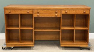 MODERN SIDEBOARD with multiple shelves and drawers, 93 (h) x 194 (w) x 61cms (d) Provenance: