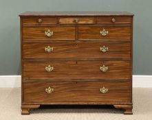 VICTORIAN MAHOGANY CHEST OF DRAWERS having two short over three drawers beneath three shallow