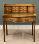 ELEGANT REPRODUCTION WALNUT LADIES' DESK/BONHEUR DE JOUR with serpentine front, two drawers and