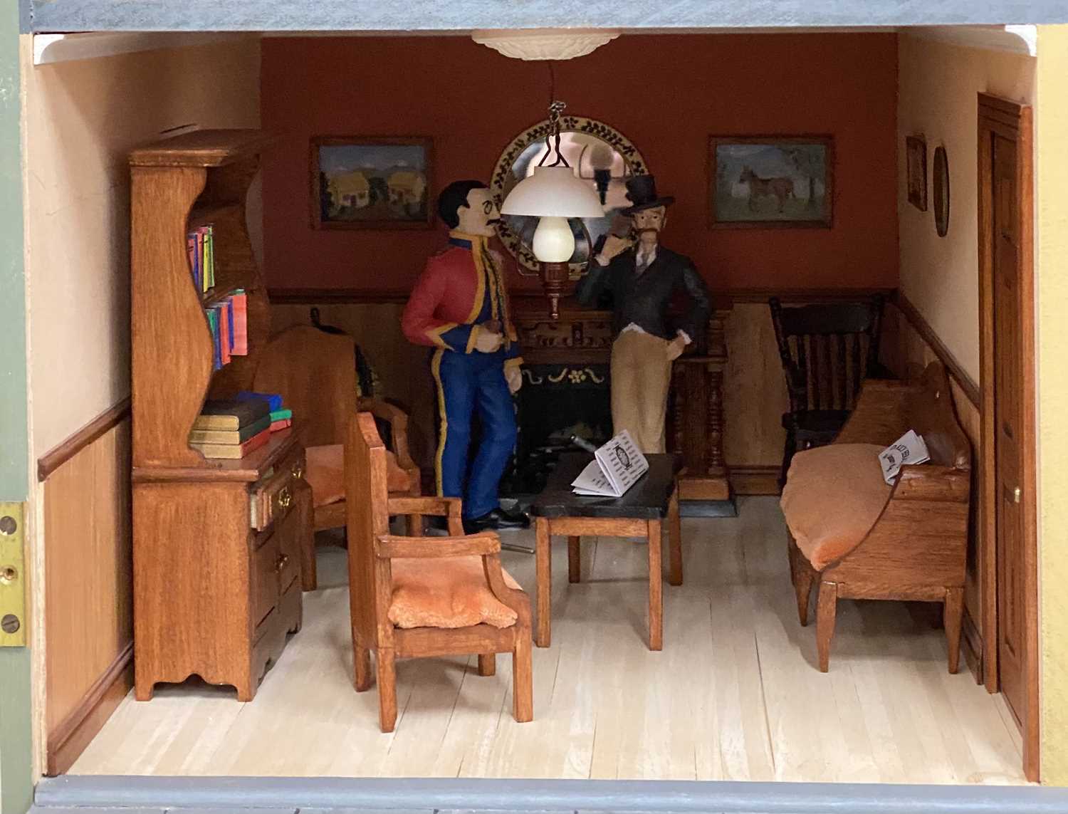 GOOD LARGE MODERN DOLL'S HOUSE WITH COMPREHENSIVE CONTENTS, 88 (h) x 83 (w) x 47cms (d) - Image 15 of 20