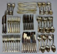 CANTEEN OF KING'S PATTERN EPNS CUTLERY, approx. 56 pieces, and King's Pattern silver handled bread
