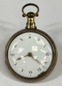 GEORGE III SILVER GILT PAIR CASED POCKET WATCH by George Seager, London, white enamel dial with