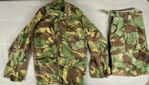 ASSORTED VINTAGE ARMY UNIFORMS including RAF great coat, dress uniform, three tunics and trousers,
