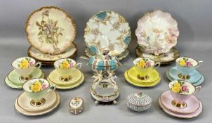 ASSORTED CERAMICS including Limoges and Royal Doulton dessert plates, oval two-handled tureen and
