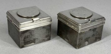 VICTORIAN SILVER LIDDED TRAVELLING INKSTAND & MATCHING VESTA BOX with striker, London 1899, George